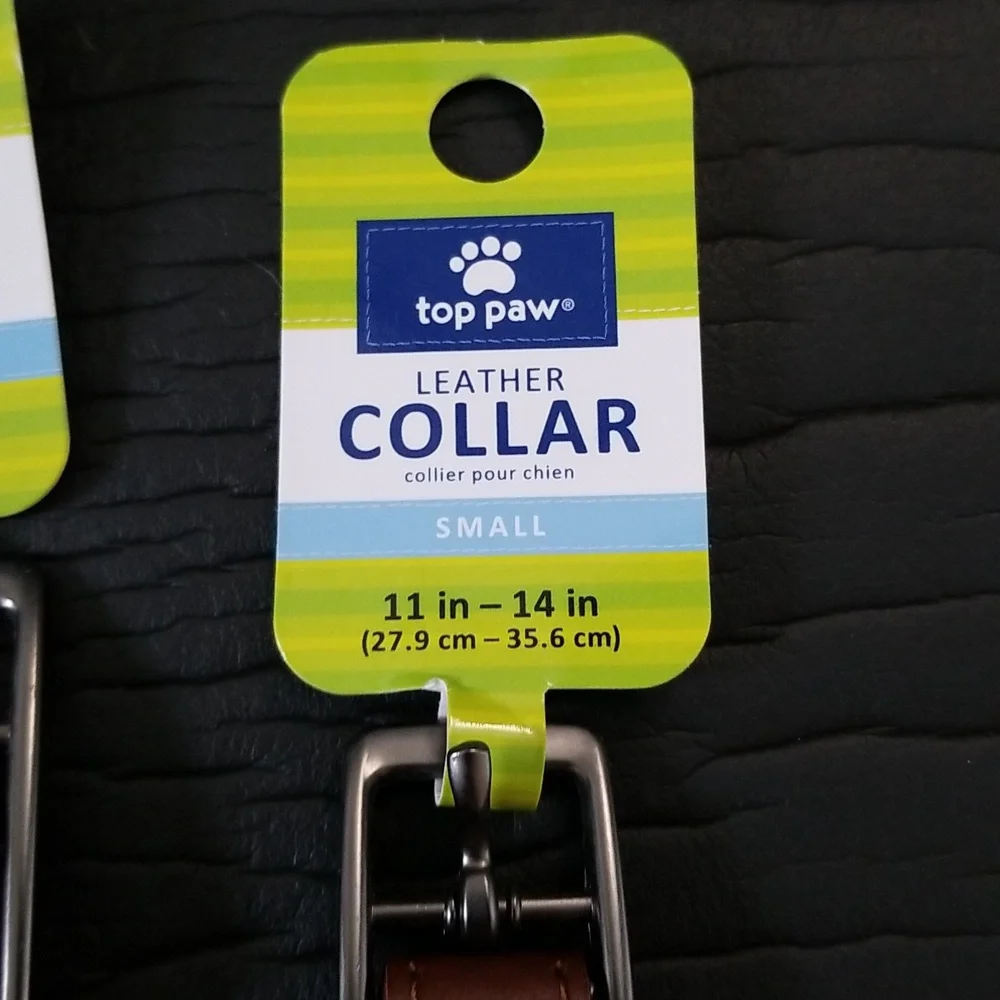 Leather small dog collar